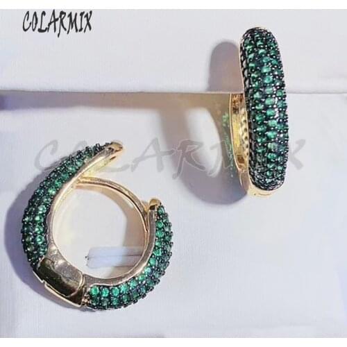 3 pair mix colors hook earrings rainbow zircon earrings Luxury crystal earrings colors retention fashion jewelry for women 50934