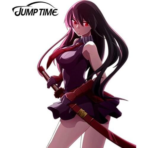 JumpTime 13cm x 8.4cm Car Styling Anime Akame Ga Kill! Akame Render Japanese Cartoon Car Stickee Accessories