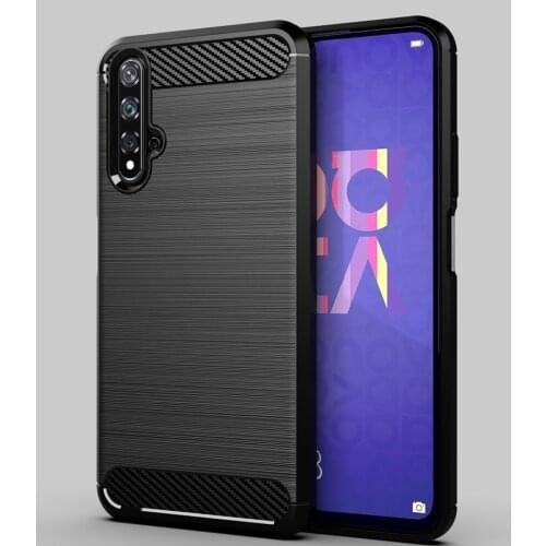 For Huawei Nova 5T P40 Lite honor 20S Case Brushed Carbon Fiber Soft Silicone Bumper Case for Huawei Nova 6SE P40 Phone Cover
