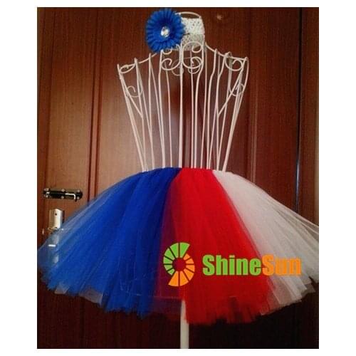 4th of july Colorful Red White Blue Girls Children Patriotic American Flag Tutu Pettiskirt