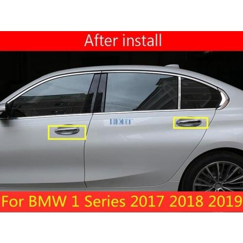 For BMW 1 Series 2017 2018 2019 Sedan car Glossy Black Carbon Fiber Car Carbon Full All-inclusive Door Handle Cover Trim 8pcs