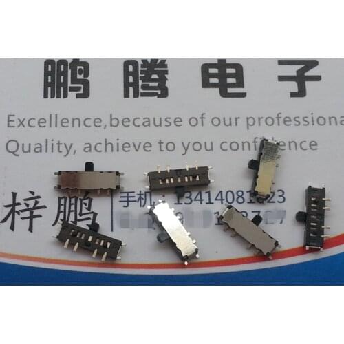 10PCS/lot Imported Japanese ALPS SSSS812201 patch 8-foot 3 gear toggle switch slide switch left and right toggle