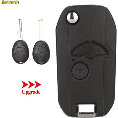 Jingyuqin Remote Car Key Fob Shell Modified For BMW Mini One Cooper S 75 E34 E36 E39 E46 R50 R53 Z3 Z4 X3 X5 Land Rover 2BTNS