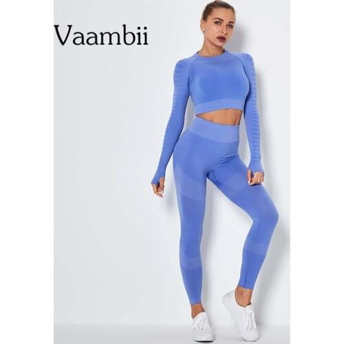 Seamless Top Leggings Overalls Sportswear For Women Yoga Set 2 Pieces Knitted Suit Sport Woman Fitness Clothes Sports Kit