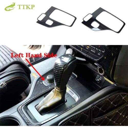 Fit For Ford Ranger wildtrak Accessories 2015 2016 2017 2018 2019 Carbon fiber color stainless Button Gear Panel Cover
