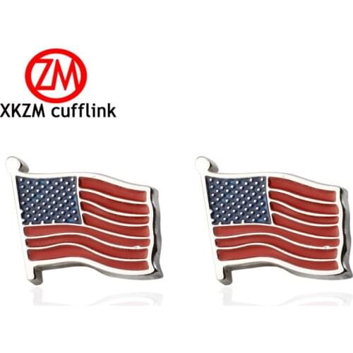 XKZM Fashion Luxury shirt American flag cufflink for mens Brand cuff buttons cuff links High Quality abotoaduras Jewelry