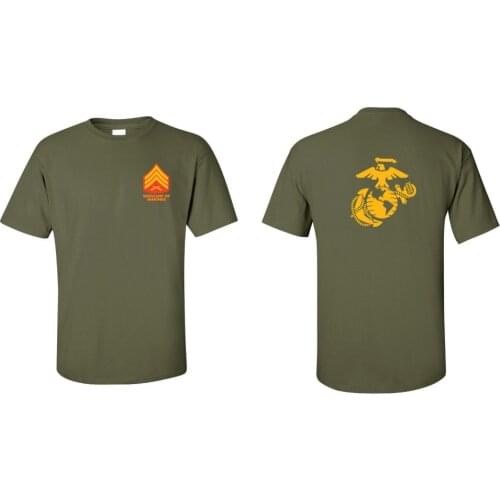Usmc Marines Sergeant T-Shirt with Ega (2-Color Rank) Tshirt Homme 2019 New Sleeve Harajuku Tops Band Shirts