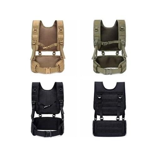 Mens Outdoor tactical belt vest suit Hunting sports pockets Multifunctional belt bag fanny pack