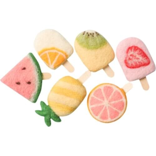 Fruit popsicle wool needlepoint kit wool felt needle felting decoration craft needlecraft DIY ha