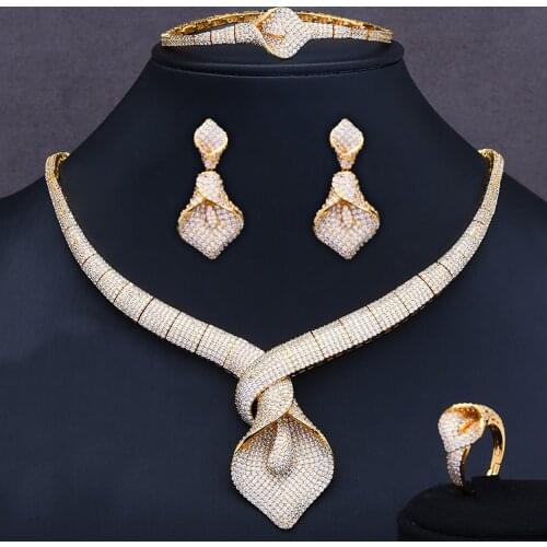 GODKI Jimbora Famous Brand 2020 Charms Wedding Jewelry Sets Making Jewelry Sets For Women Statement Necklace Earrings Accessorie