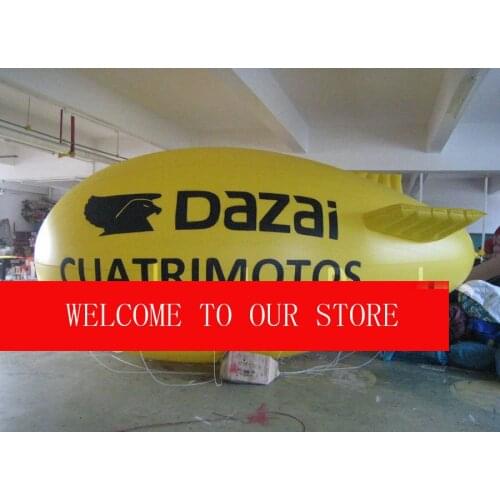 13ft Yellow Inflatable Advertising Airship/Inflatable Blimp/Solid color with Big letters LOGO for Events