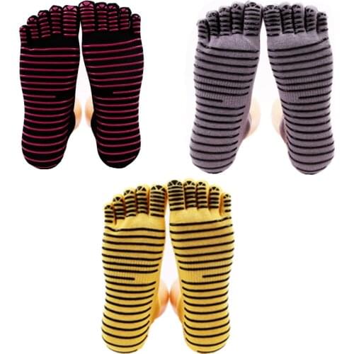 3 Pairs/Lot Men Yoga Socks with Grips Solid Color Anti-slip Breathable Cotton Socks For Gym Fitness Ballet Barre Latin Dance