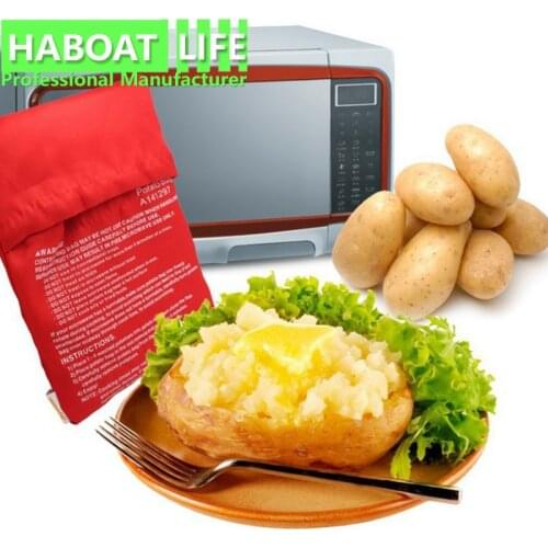 2Pcs NEW Red Washable Cooker Bag Baked Potato Microwave Cooking Potato Quick Fast (cooks 4 potatoes at once G