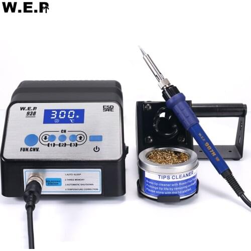 WEP 938 Automatic Shutdown Sleep Soldering Iron Station LCD Digital Display Soldering Station Electronic Welding Iron