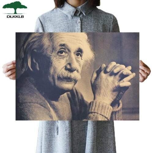 DLKKLB Imagination is More Important Than Knowledge Great man Retro Poster Kraft Paper Decorative Paintings Wall Sticker 51x36cm