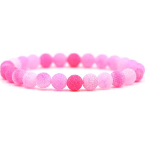 Charm Cool 8mm natural stone bead Bracelets crack stripe Bracelet for Men&Women Trendy Handmade Bracelet fashion Jewelry