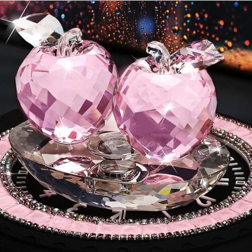 Car Crystal apple perfume seat empty bottle creative blessing Trip Safety auto Deodorization apple ornaments festival gift