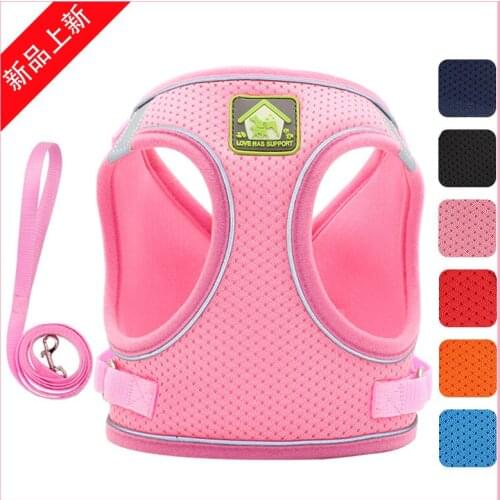 Pet Dog Cat Adjustable Breathable Vest-Style Harness Leash Rope Back Reduced Load Chest Strap For Puppy Durable Pet Supplies