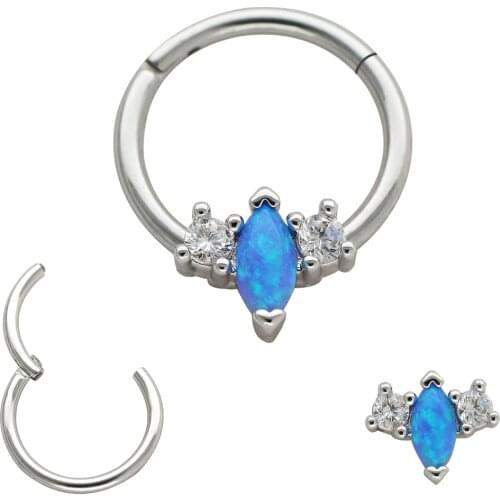 JHJT Segment Nose Rings 316L Surgical SS Body Jewelry Detachable Cartilage Ear Studs Nose Hoop Rings Septum Piercing 16G