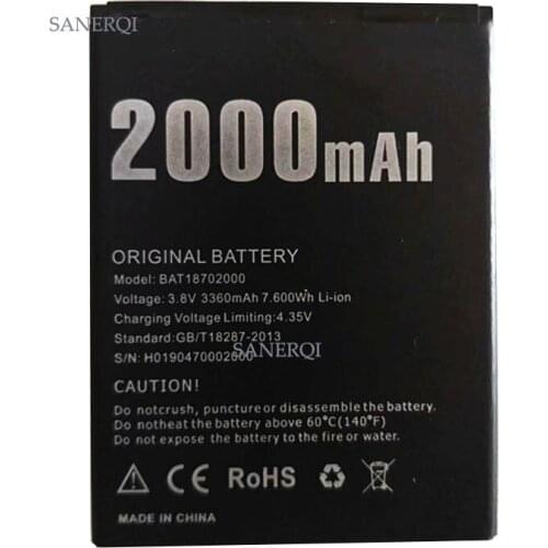 10pcs DOOGEE X50 Battery Replacement BAT18702000 2000mAh Large Capacity Li-ion Backup Battery For DOOGEE X 50 Battery