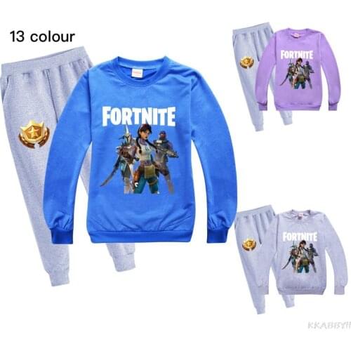 Fortnite Boys girls Sweatshirt Baby Children Cotton Pullove Kids Clothing Sweatshirt Pants Sets
