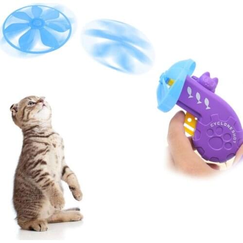 T3EC Cat Fetch Tracks Toy Flying Propellers Disc Saucers Interactive Dog Pet Chaser