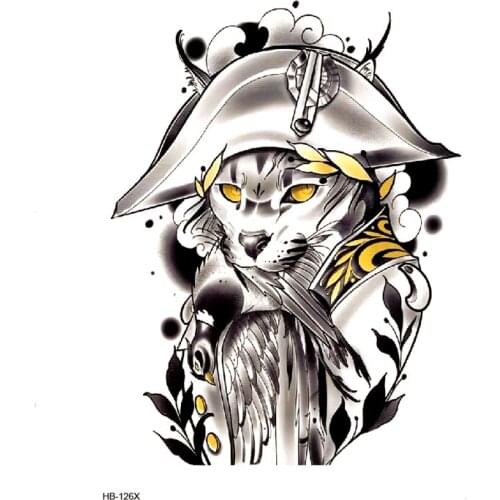 Mr. Cat Waterproof Temporary Tattoos Men Flash Tattoo Tatuagem Temporales Devil Skin Tatoos Fake Tattoo Sleeve