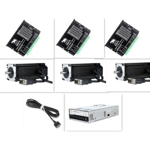 All ship! 3 Axis Wantai 4-Lead Nema23 closed loop stepper motor, 57HBM20-1000 4A 210N-cm(300oz-in) servo driver 8a peak+350w 36