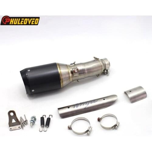 Titanium Alloy Carbon Fiber Motorcycle Exhasut Middle Link Pipe for Kawasaki Ninja 400 Exhaust Muffler Titanium Shield Mid Pipe