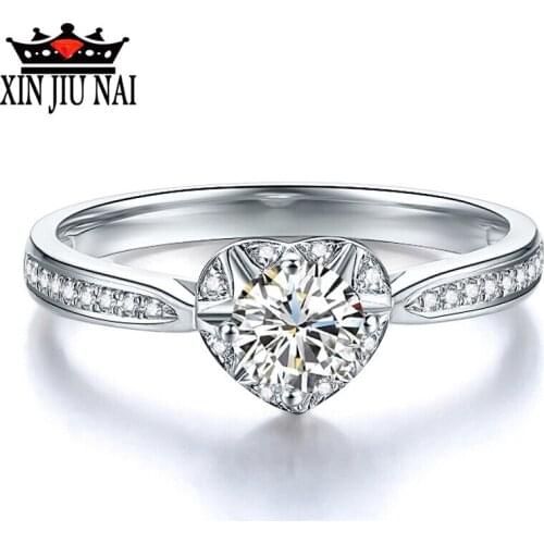 Jewelry Stainless Steel Intensive Zircon Love Heart Wedding Inlaid diamond rhinestone Rings For Women Anillos Mujer Anel Gift