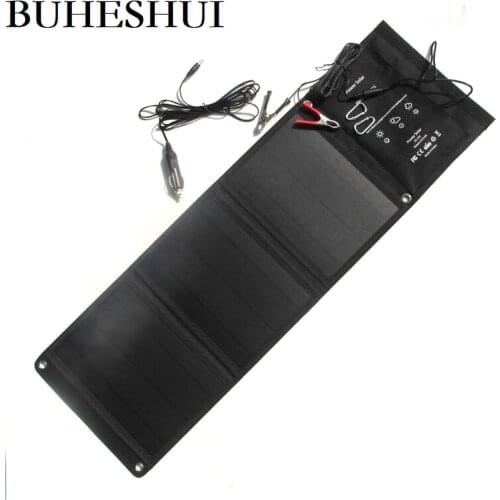 BUHESHUI 5V/12V 18V 21W Solar Panel Charger USB DC Dual Output Portable Solar Charger Bag For iPhone 12V Battery High Quality