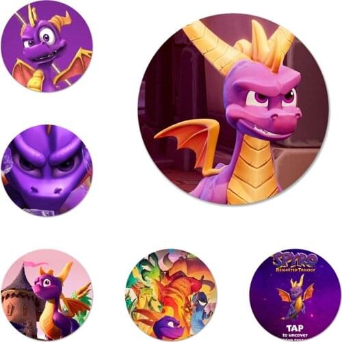 58mm Spyro The Dragon Icons Pins Badge Decoration Brooches Metal Badges For Clothes Backpack Decoration