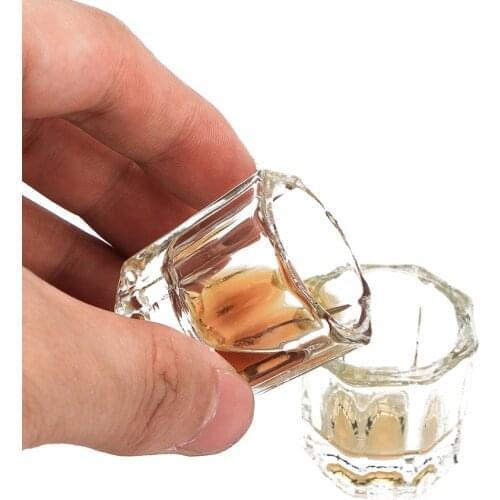 1 Pc Mini Practical Crystal Glass Cup Nail Art Acrylic Cup Liquid Powder Bowl Nail Art Accessories Manicure Tools