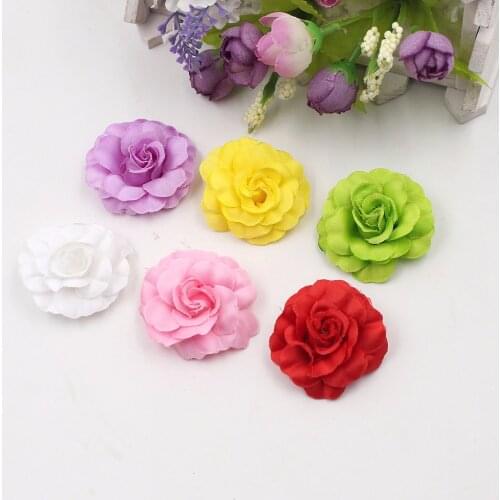 10pcs 4cm High Quality Artificial Silk Rose Wedding Family Party Corsage Decorative Scissor Wallet DIY Wallet Gift Craft Flower