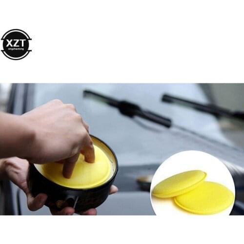 12Pcs Car Foam Sponge Foam Sponge Wax Applicator Cleaning Detailing Pads Car Waxing Polish Car Home Care Cleaning Yellow 10cm