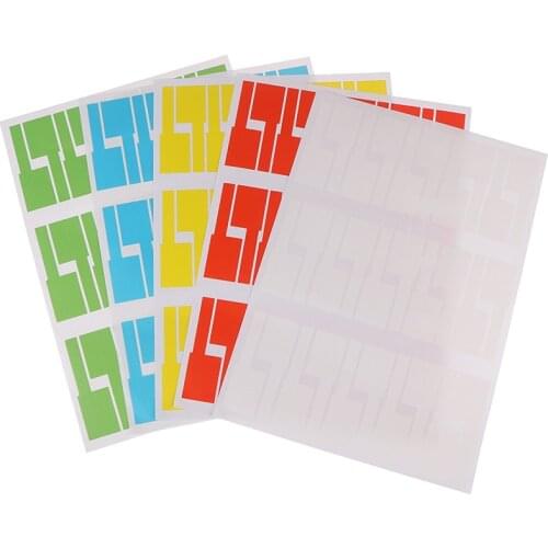 30pcs/sheet Self-adhesive Cable Sticker Waterproof Identification Colorful Tags
