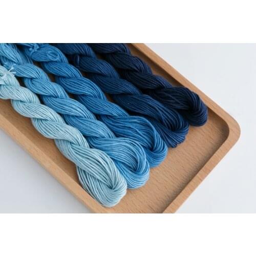 5piece/lot 25meter/piece Blue Series Gradient Color Sashiko Thread Set New Style 100% Cotton Thick 10 Strands Sashiko Thread