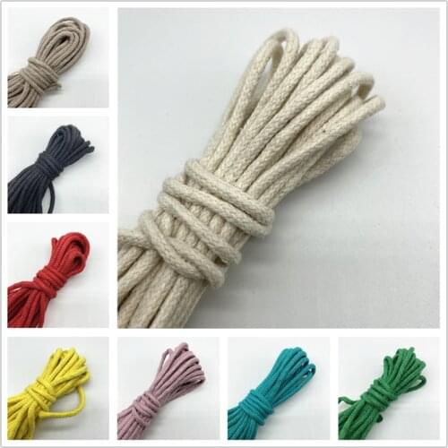 5yards/Lot 3mm 100% Cotton Rope Decorative Twisted Braided Cord Rope For Handmade Home Textile Decoration