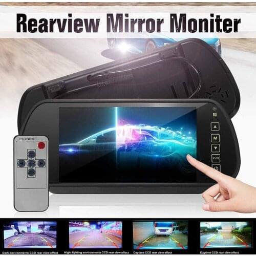 7 Inch Car TFT LCD Display Mirror Monitor MP5 HD Rearview Mirror Parking Assistance LED Night Vision Reversing Rear View Camera