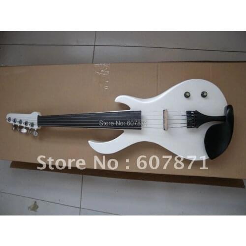 White 4/4 Electric Violin guitar shape fine sound high quality #4
