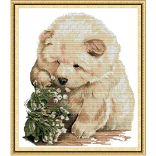 DA476 Bear cross stitch kit aida 14ct 11ct count printed canvas stitches embroidery DIY handmade needlework