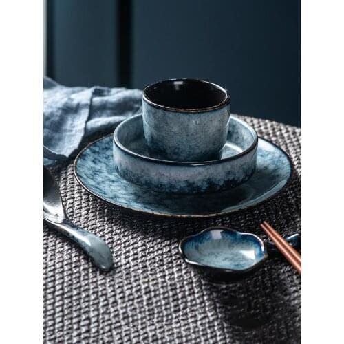 Household dinner set Japanese-style tableware five-piece dishes and plates set bowls plate cup spoons tableware for one person