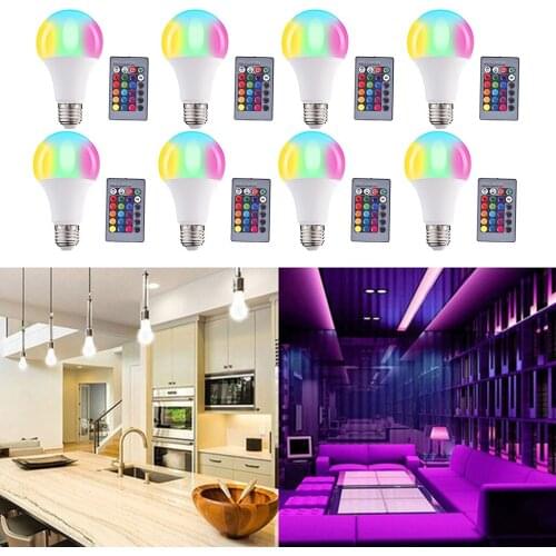 E27 85-265V Voltage RGB Bulb Remote Color Changing Light Bulbs Home Decor