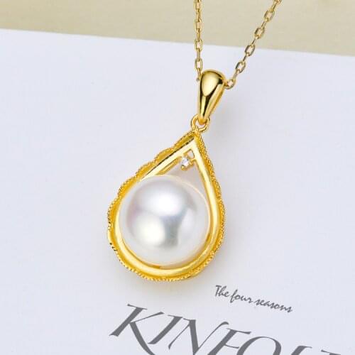 Elegant Waterdrop Shape Pendant Fittings DIY Pearl S925 Silver Jewelry Making For 11-12mm Pearls(Not Including pearls)