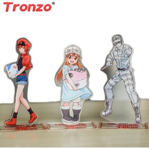 Tronzo Anime Licensing 15cm Acrylic Hataraku Saibou Figure Erythrocyte Leukocyte Platelet Figure Toy Cartoon Desk Decoration