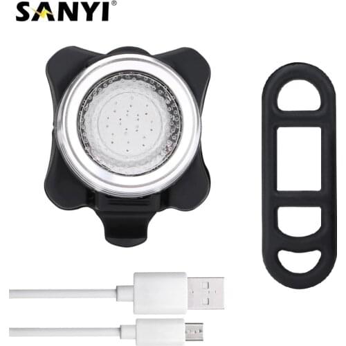 Portable Flashlight Bicycle Light USB Rechargeable LED Taillight Rear Safety Warning Torch Cycling Light With Mount Accessories