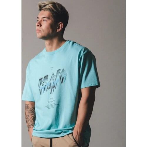 Casual Loose T shirt Mens Gym Fitness Cotton T-Shirt Male Workout tshirt Summer Fashion Print Short sleeve Tees Tops Clothing