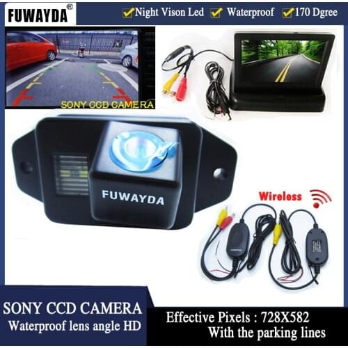 FUWAYDA Auto 4.3 inch Color LCD Car Video Foldable Monitor Camerar + rear view Parking Car Camera for TOYOTA LAND CRUISER PRADO
