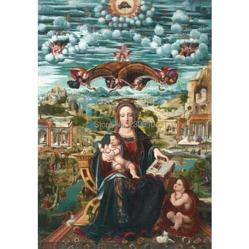 Christian religious Virgin Mary Read the Bible canvas printings oil painting classical oil painting printed on canvas