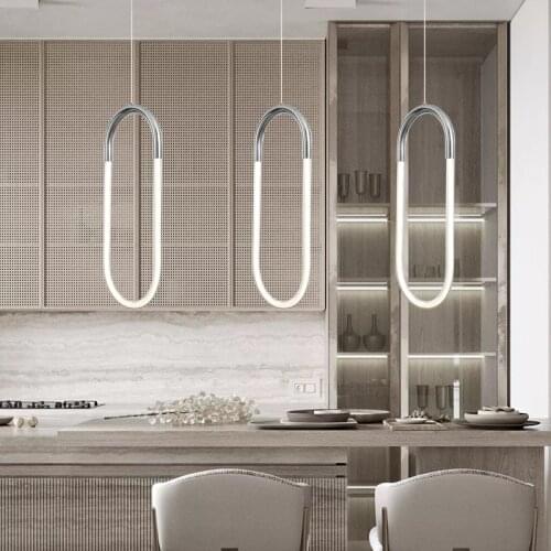 Chrome Plating Modern Led Pendant Lights For Bedroom Bedside Study Hanging Lamps Acrylic Restaurant Bar kitchen Led Pendant Lamp